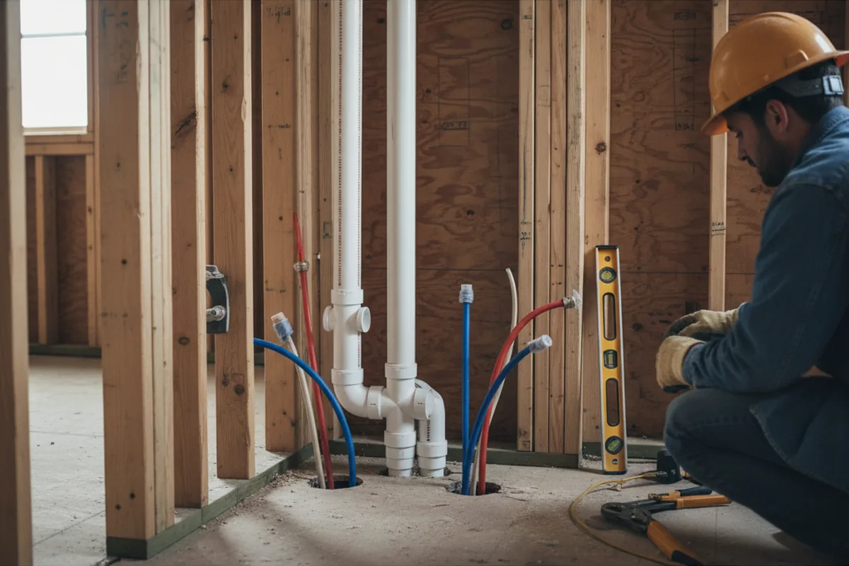 Drain and supply rough-in during Toilet Repair and Installation in Boxborough